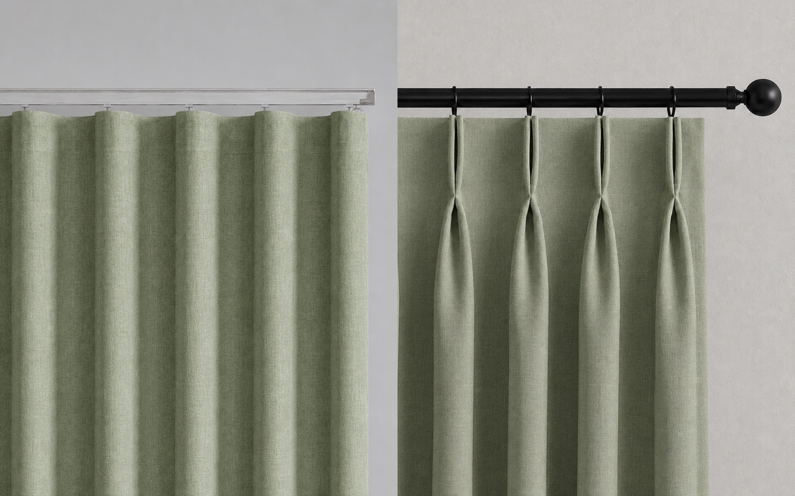 S-Fold versus Singapore Pleats curtain guide